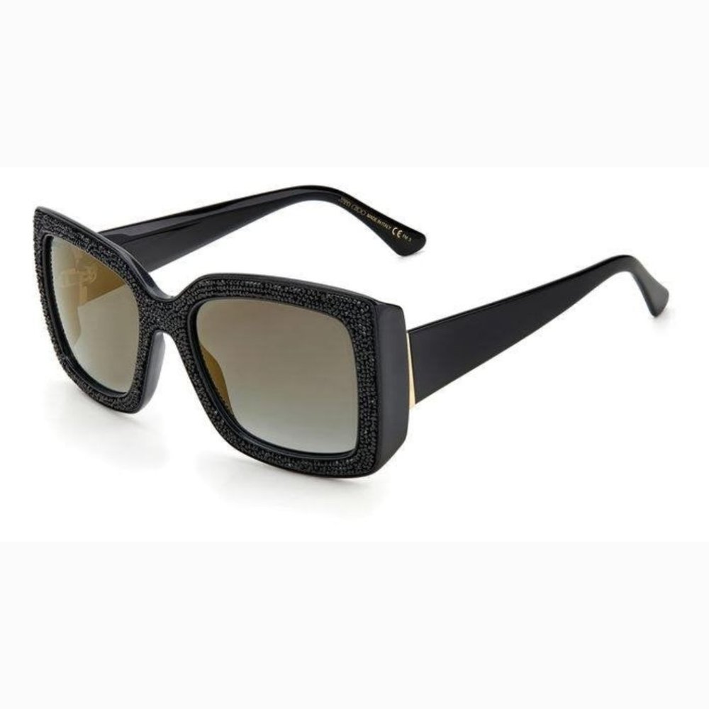 NEW JIMMY CHOO VIV/S 807 JIMMY CHOO BLACK WOVEN'S SUNGLASSES - Picture 3 of 7